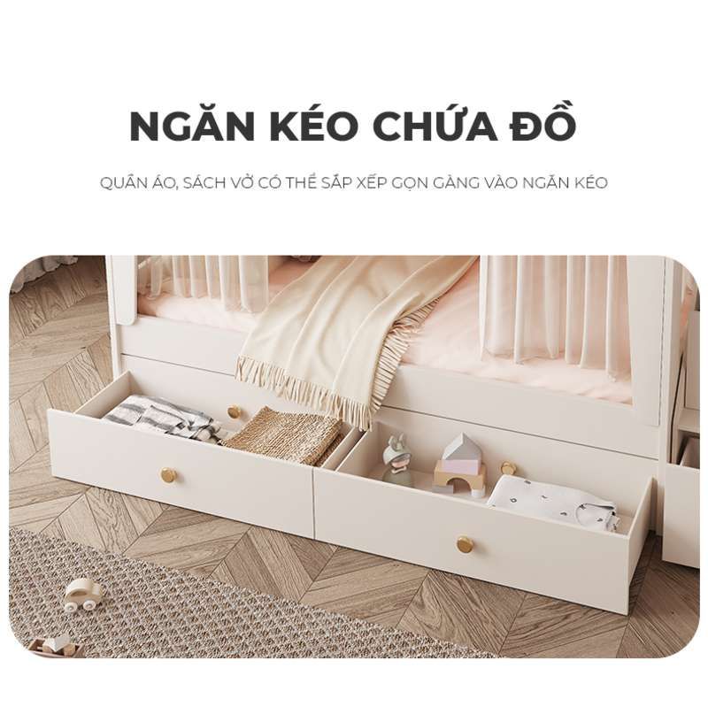 Giường tầng trẻ em, thông minh, phong cách dễ thương, hiện đại - GP360