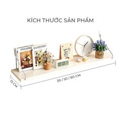 Combo Kệ Trang Trí Treo Tường Vân Gỗ Sồi (30/50/80*15- Móc) GP71