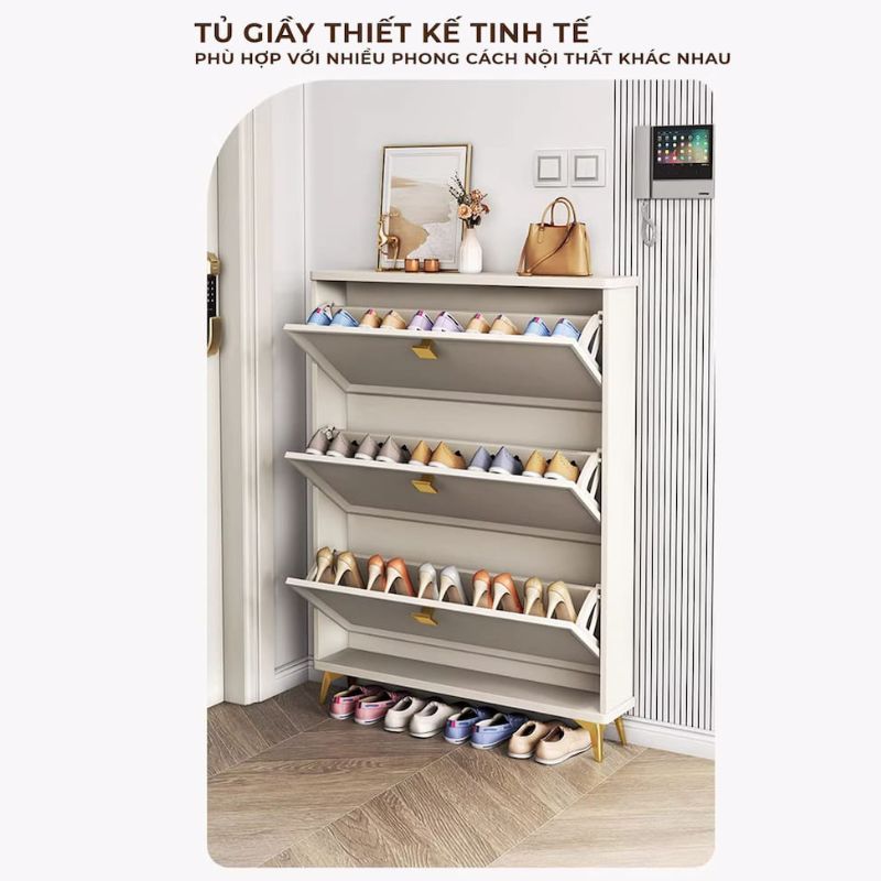 Tủ giày TC 3 cánh lật trắng GP332