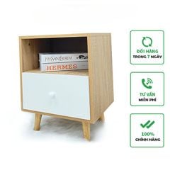 Kệ đầu giường gỗ 2 tầng có ngăn kéo hiện đại - GP109