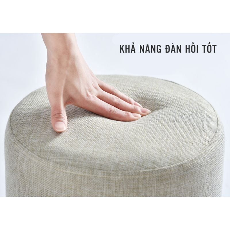 Ghế đôn tròn 4 chân gỗ bọc da mini nhiều màu hiện đại - GP28