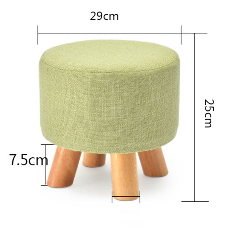 Ghế đôn tròn 4 chân gỗ bọc da mini nhiều màu hiện đại - GP28