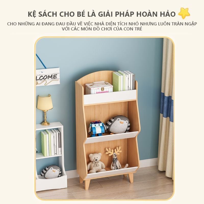 Kệ sách cho bé thiết kế 3 tầng dạng thùng đựng - GP274