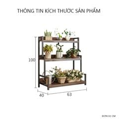 Kệ Cây Đa Tầng Gỗ 15 Ly Óc Chó Màu Đen GM124