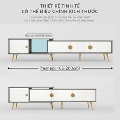 Kệ tivi có thể mở rộng chân mạ vàng phong cách Bắc Âu - GP277