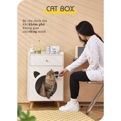 Tab Đầu Giường Kết Hợp Cat Box Có Chân đa năng - GP195