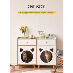 Tab Đầu Giường Kết Hợp Cat Box Có Chân đa năng - GP195