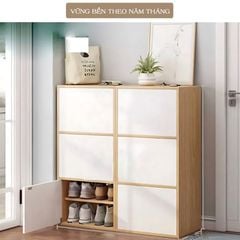 Tủ giày gỗ Gogi 3 ngăn 6 tầng cánh mở - GP146
