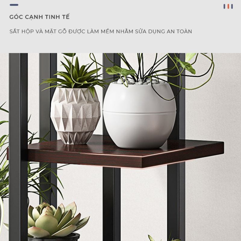Kệ để chậu hoa chậu cây đa tầng gỗ MDF khung thép - GM159