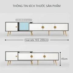 Kệ tivi có thể mở rộng chân mạ vàng phong cách Bắc Âu - GP277