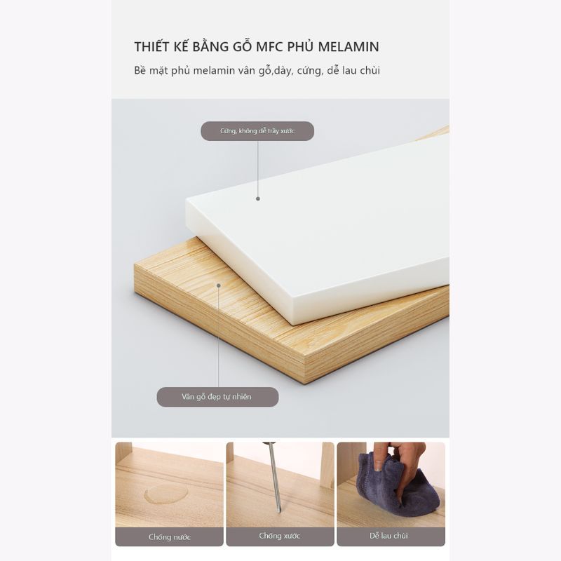 Giường đơn có ngăn kéo vân gỗ trắng 1m6x2m GP239