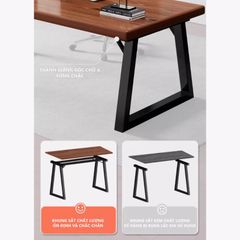 Bàn làm việc gỗ khung chân sắt cao cấp, sang trọng - GM121