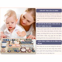 Bảng bận rộn tích hợp 12 món đồ chơi cho bé - TOY01