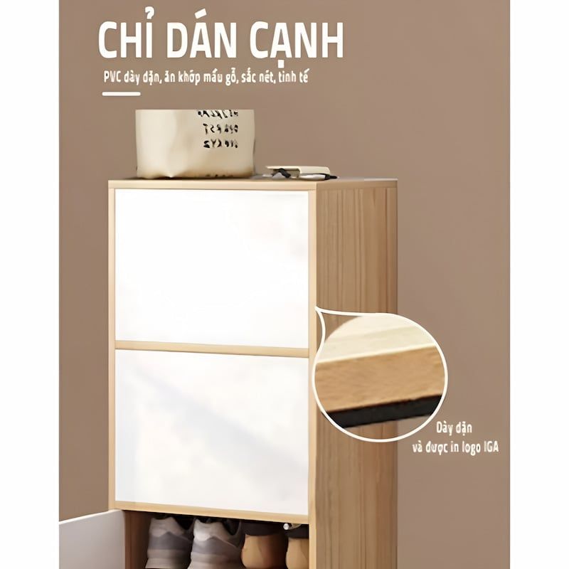 Tủ giày gỗ Gogi 3 ngăn 6 tầng cánh mở - GP146