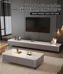 Bàn trà sofa mặt đá có ngăn tủ - GP379
