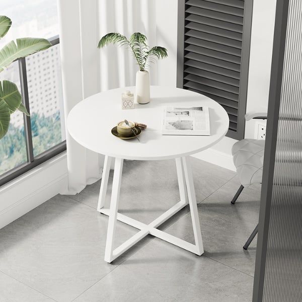 Bàn trà gỗ tròn chân sắt GM85