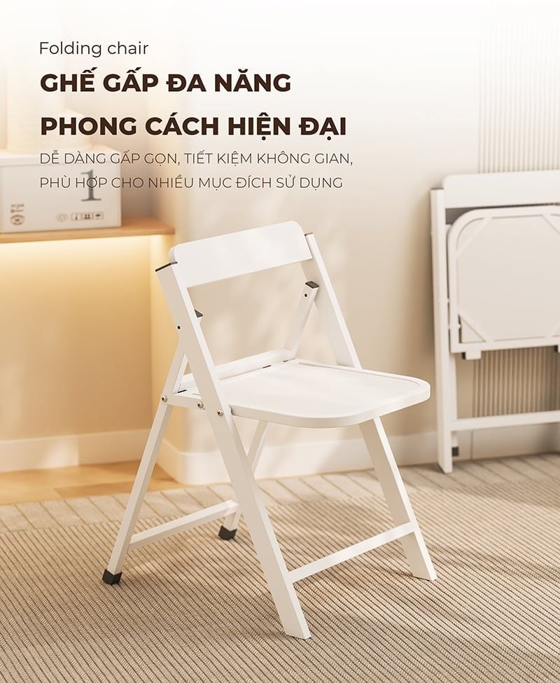 Combo bộ bàn ăn GP372.01 + 4 ghế gấp gọn GM192.11