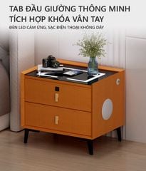 Kệ đầu giường thông minh có sạc không giây cổng sạc USB, Loa Bluetooth - GA32
