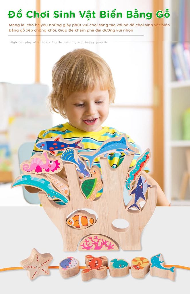 Đồ chơi xếp tầng động vật đại dương cho bé - TOY17