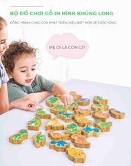 Bộ Đồ Chơi Gỗ Khủng Long 25 Mảnh Sáng Tạo - TOY23