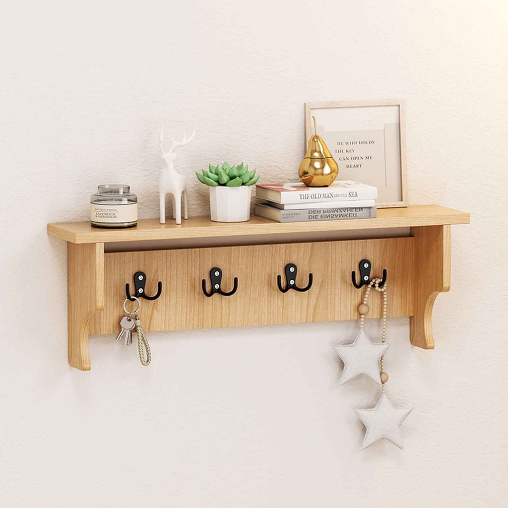 Kệ móc treo quần áo vân gỗ - GP398