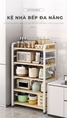 [Giảm giá 60%] Kệ nhà bếp 5 tầng trắng vân gỗ - GM174