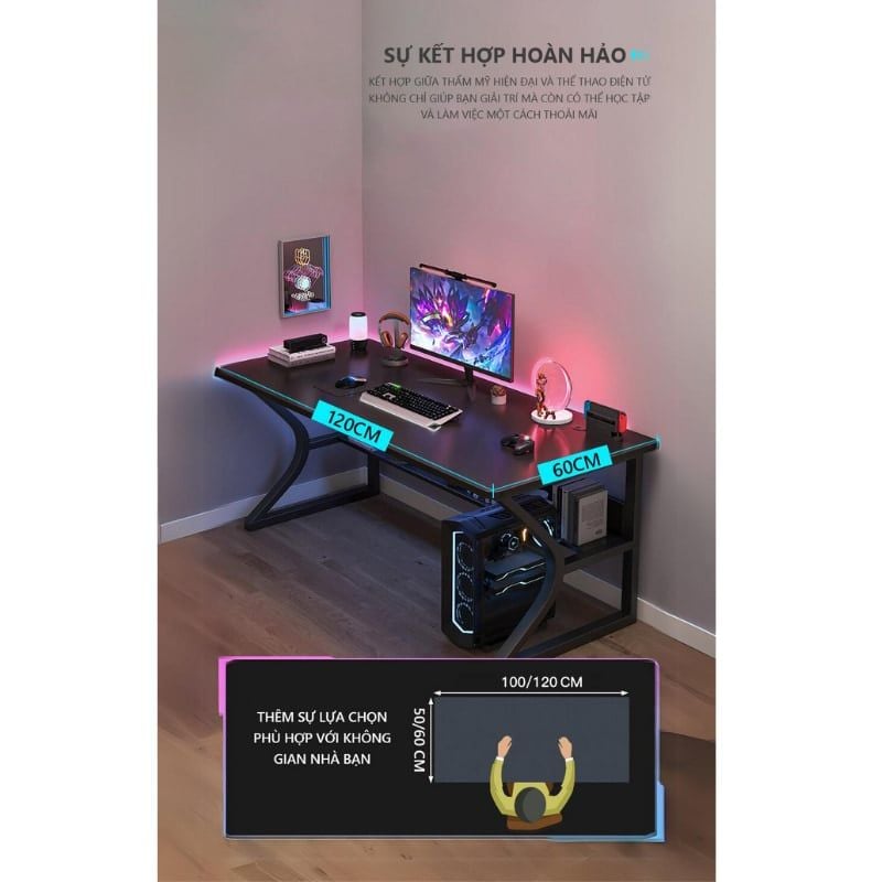 Bàn gaming chữ K GM67