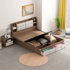 Giường Ngủ Thông Minh Nâng Hạ Có Ngăn Kéo, Kệ Sách - GP235