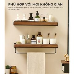 Kệ nhà tắm có móc treo khăn mặt đa kích thước - GM185