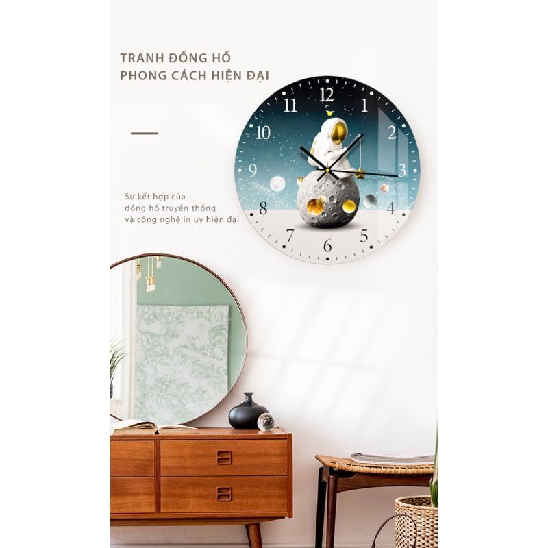 Đồng hồ treo tường hình in UV dáng tròn hiện đại - GD.02