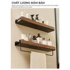 Kệ nhà tắm có móc treo khăn mặt đa kích thước - GM185