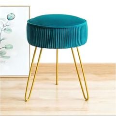 Ghế đôn bàn trang điểm đệm nhung chân sắt - GC12