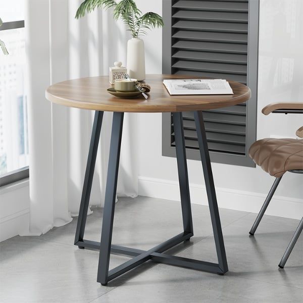 Bàn trà gỗ tròn chân sắt GM85