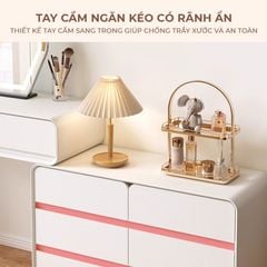 Bàn trang điểm TC chân sắt đen gỗ trắng GM154