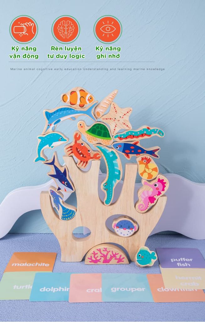 Đồ chơi xếp tầng động vật đại dương cho bé - TOY17
