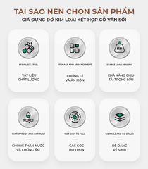 Giá treo khăn dán tường chắc chắn, hiện đại - GM199