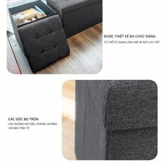 Ghế đôn vuông bọc da kiêm hộp đựng đồ đa năng - GC15