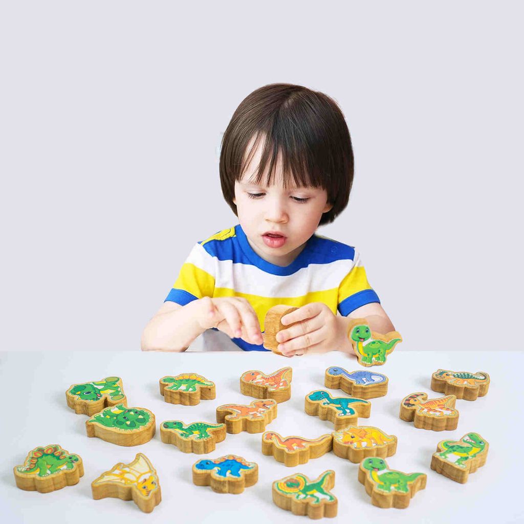 Bộ Đồ Chơi Gỗ Khủng Long 25 Mảnh Sáng Tạo - TOY23