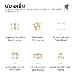 Kệ góc vân gỗ trắng tối giản - GP395