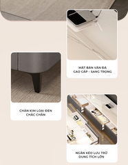 Bàn trà sofa mặt đá có ngăn tủ - GP379