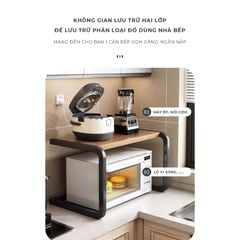 Kệ lò vi sóng 2 tầng khung sắt chữ U hiện đại - GM157