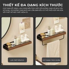 Kệ nhà tắm có móc treo khăn mặt đa kích thước - GM185