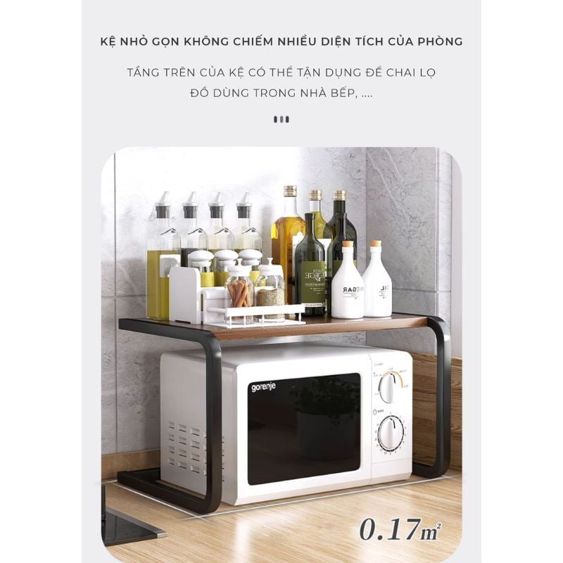 Kệ lò vi sóng 2 tầng khung sắt chữ U hiện đại - GM157