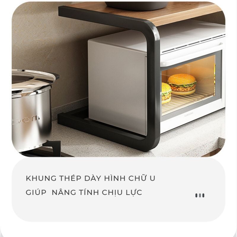 Kệ lò vi sóng 2 tầng khung sắt chữ U hiện đại - GM157