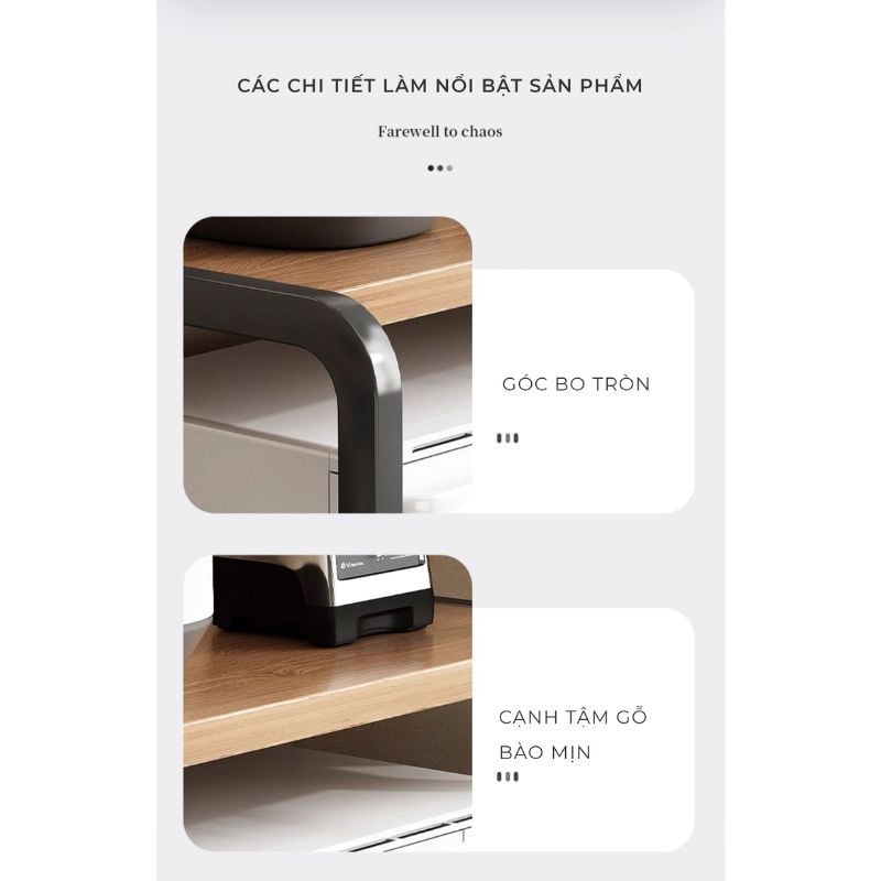Kệ lò vi sóng 2 tầng khung sắt chữ U hiện đại - GM157