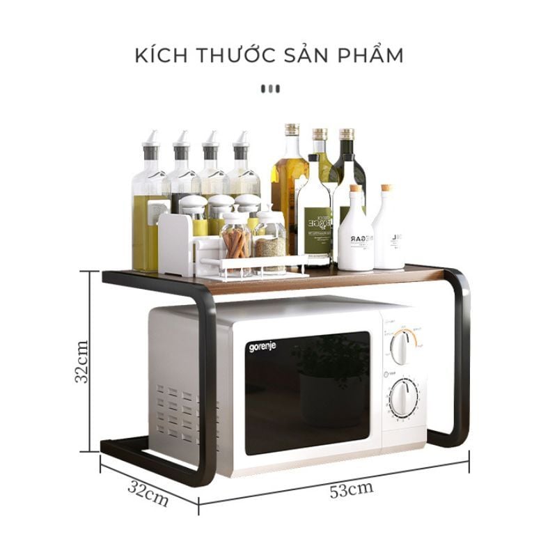 Kệ lò vi sóng 2 tầng khung sắt chữ U hiện đại - GM157