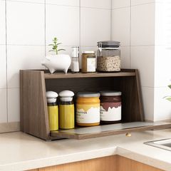 Kệ bếp bệt đựng gia vị 1 tầng màu gỗ óc chó - GP293