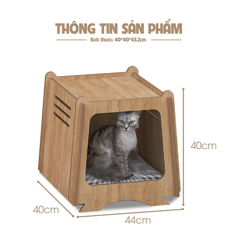 Nhà cho chó mèo P07 cao cấp, hiện đại - GP208