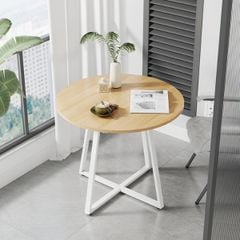 Bàn trà gỗ tròn chân sắt GM85