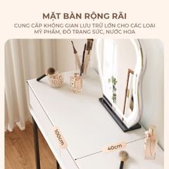Bàn trang điểm TC chân sắt đen gỗ trắng GM154